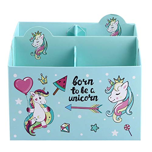 DPIST Unicorn Cardboard Desktop Organizer Pencil Pen Holder Container Box Remote Desktop Stationery