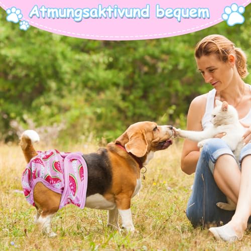 3 Stück Wiederverwendbare Hundewindeln,Hygienische Waschbare Windel Hund,Hochabsorbierend Höschen für weibliche Haustiere,Windeln für Hündinnen bei Läufigkeit und Inkontinenz(S)