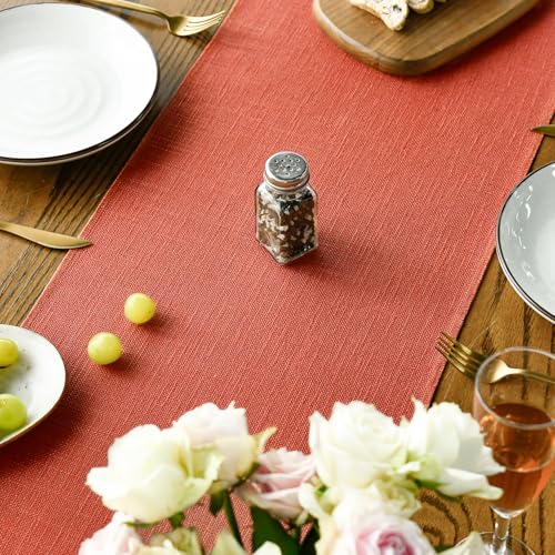 Artoid Mode Terracotta Orange Boho Rustic Farmhouse Fall Tassel Table Runner, 33x183 cm Autumn Kitchen Dining Table Decoration Wedding Holiday Party - Image 4