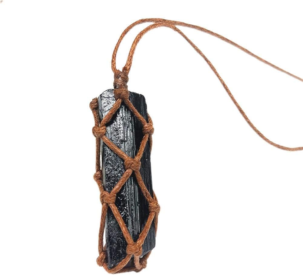 Black Tourmaline Pendant, Rough Natural Black Tourmaline Silver Plated Crystal Pendant, Small Natural Black Tourmaline Gemstone Spiral Pendant