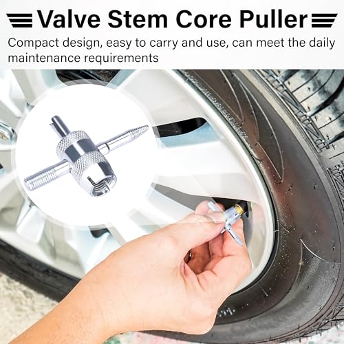 Image of ecocstm 2 PCS 4-Way Tire Valve Stem Removal Tool, 4-in-1 Valve Core Removal Tool, Multifunctional Tire Valve Tool, Valve Stem Core Puller for Car Motorcycle Bicycle Tire Repair Replace