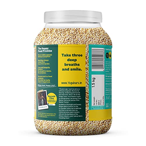 Image of Yogabar Steel Cut Oats 1.5 Kg|Buy 1 + 1 Free|Healthy Protein Breakfast Oatmeal|Premium & Gluten Free Oats|100% Whole Grain, Non Gmo|High In Iron & Fibre|1.5 Kg Pack Of 2|Plain|1 Count