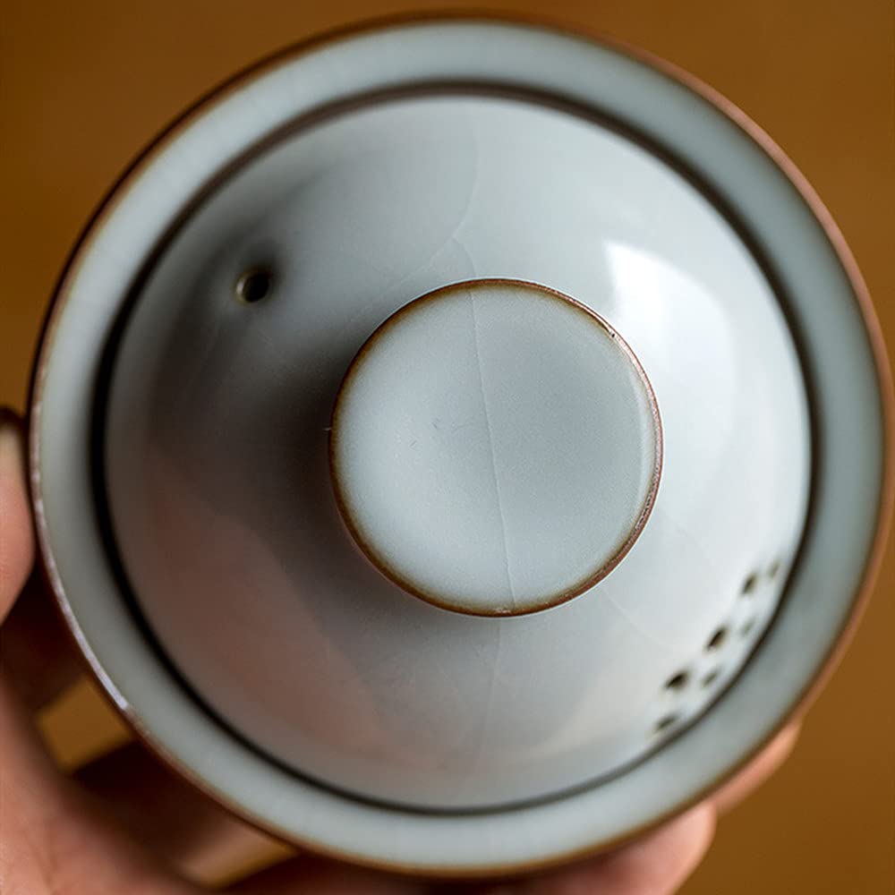 Elegancki chiński ceramiczny zestaw do herbaty wzór ptaka Gaiwan i miska wysokiej jakości akcesoria do herbaty do dekoracji domu dla entuzjastów herbaty i kolekcjonerów