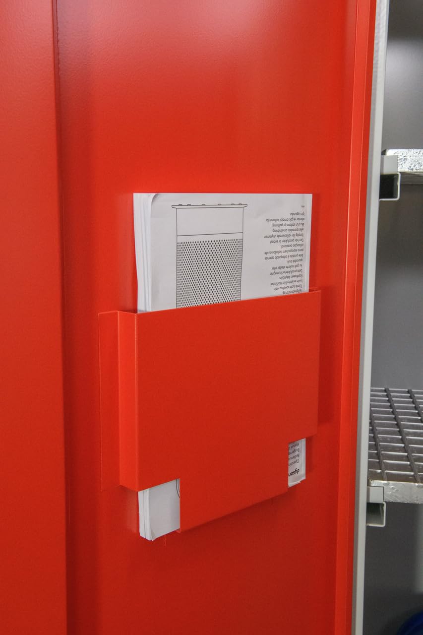 Steinbock Ölschrank aus Stahlblech | HxBxT 195 x 95 x 50 cm | 3 höhenverstellbare Gitterrostböden | 60 kg Boden Tragkraft | 1 Auffangwanne | abschließbar | Gefahrstoffschrank | Umweltschrank