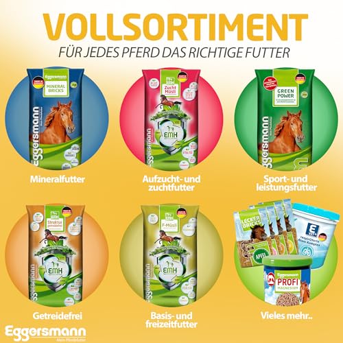 Eggersmann Mein Pferdefutter EMH Mash 15 kg – Ergänzungsfuttermittel für Pferde & Ponys – Pferdefutter zur Unterstützung der Darmflora & Verdauung – Mit wertvollen Omega-3- & Omega-6-Fettsäuren