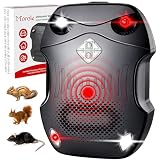 Morole Marderschreck Auto 80㎡ | 3-IN-1 Stromversorgung AA-Batteriebetrieben & Autobatterie & USB | mit Ultraschall & Blitzlicht | Marderabwehr Auto, Haus, Dachboden, Garten