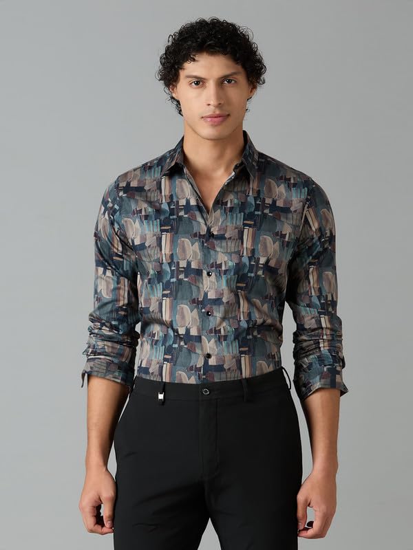 Image of MARK & ALBERT Men's Slim Fit Cotton Formal Shirt