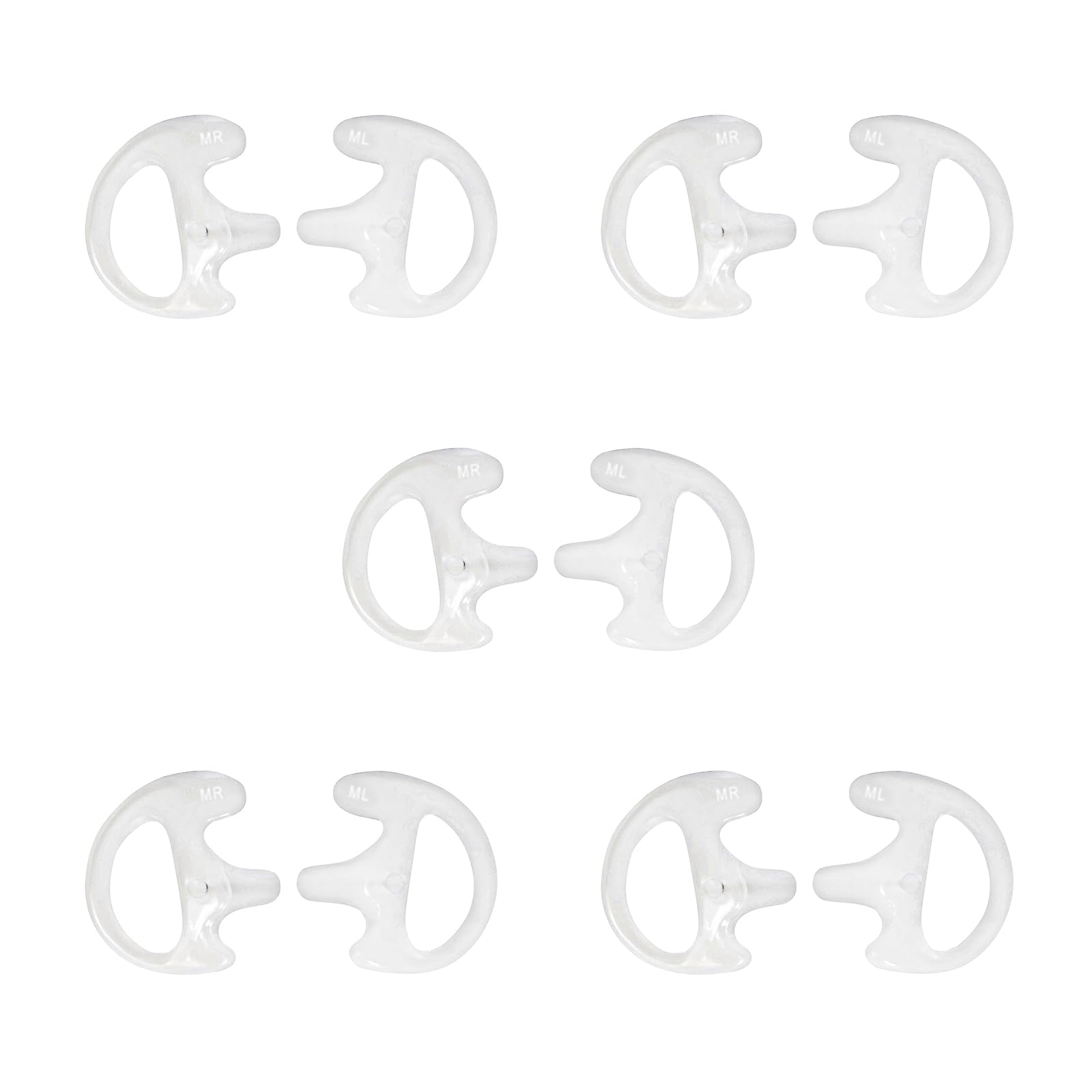 Replacement Soft Earmould Earpiece Earbud Air Acoustic Headset Earplug for Walkie Talkie Coil Tube Audio Kits,5 Pairs (Blue, Small) — view 12