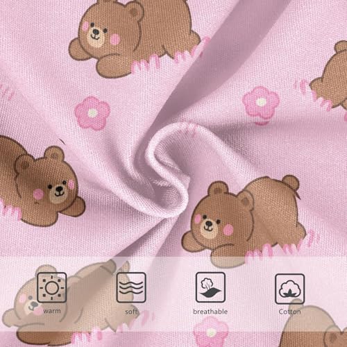 Cute Bear Flowers Floral Pink Toddler Girls's Underwear 2T 23022393