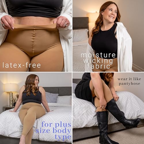 Image of ABSOLUTE SUPPORT Plus Size Compression Stockings for Women 20-30 mmHg, Improve Legs Circulation, Swelling & Pain, A717PS