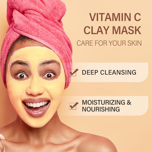 Turmeric Vitamin C Clay Mask Deep Cleansing Face Mask Skin Care Facial Mask - Image 3