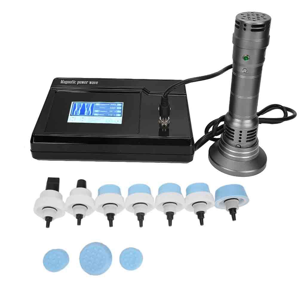 Macchina per Terapia ad Onde d'urto, Macchina per Onde d'urto ED extracorporee con 7 Teste di Massaggio, massaggiatore per Corpo a Onde d'urto elettromagnetico per Full Bady (Nero)(Oro di tungsteno)