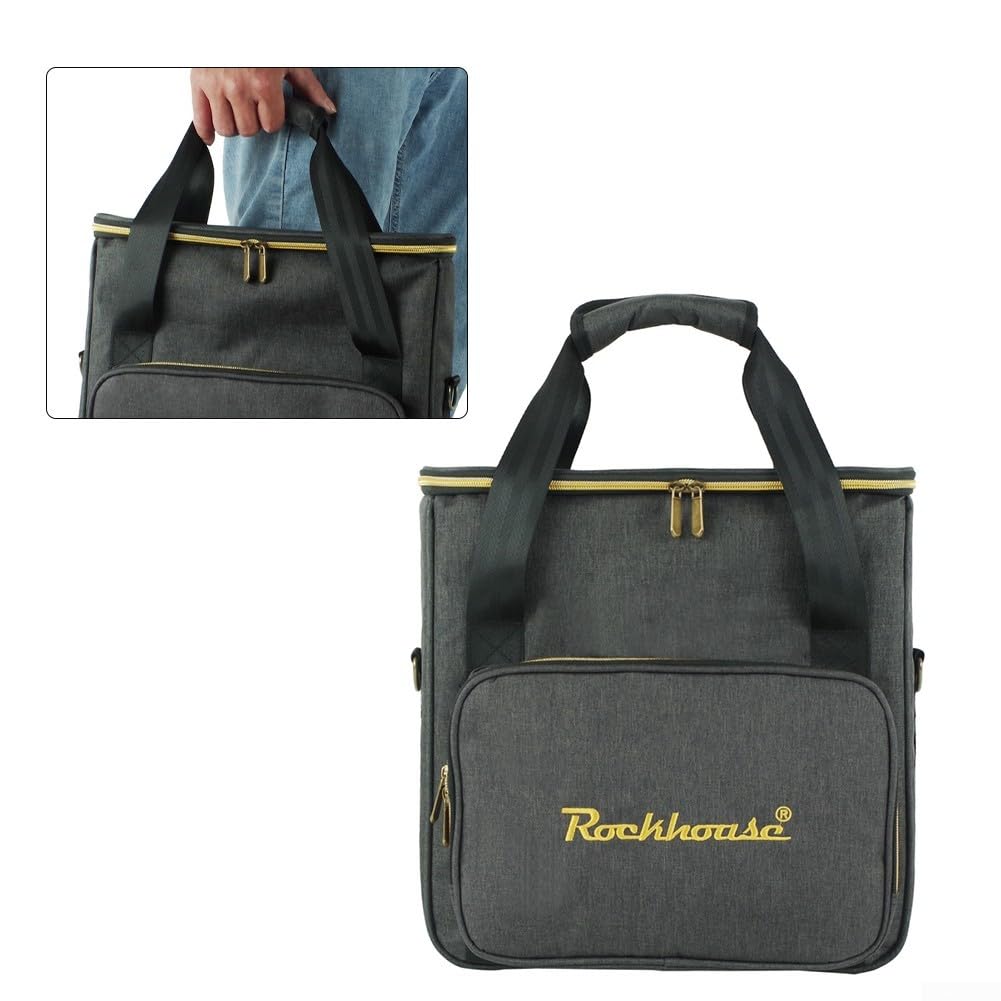 Custodia per dischi in vinile, resistente, con tracolla, impermeabile e antiurto, per 10 LP – 32 x 33 cm, organizer per album da viaggio DJ