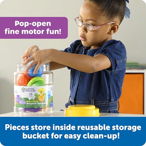 Image of Learning Resources Snap-n-Learn Surprise Squirrels - Toddler Montessori Toys, Preschool Activities, Counting and Fine Motor Skills, Sorting, Pattering, Color Recognition, Gifts for Boys and Girls