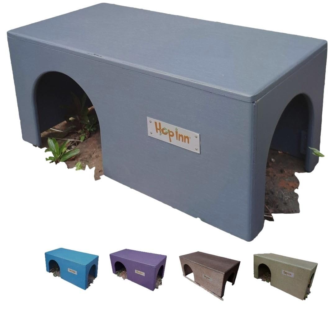 Hop Inn Guinea Pig House Hideaway Wooden (Slate Grey) - 40 cm L x 20 cm W x 18.5 cm H - Readymade - Won't tip over - All Weather Pet Friendly Exterior Treatment โ image 1