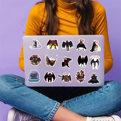 Calcomanías de Mothman para decorar tu monopatín, botella de agua y objetos personales 3