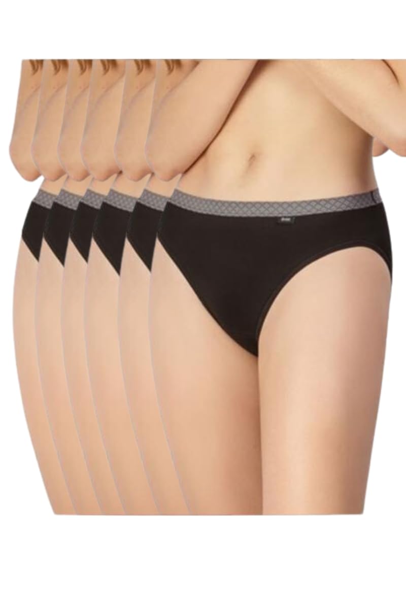Avet Pack de 6 Bragas 33345 algodón sin Costuras (FR/ES, Letras, M, Regular, Regular, Negro)