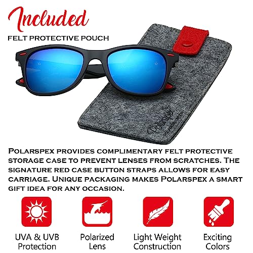 Image of PolarSpex Polarized Sunglasses for Men and Women | UV Protection, Durable Lightweight Frame, Retro Style, Felt Carrying Case, Clear Vision for Driving, Fishing & Everyday Wear.