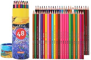 48 Watercolor Pencils by Cyper Top, Professional Colored Pencils for Adults, kids and Coloring Book, Artist Drawing Pencils with a Water Color Brush for Blending, Sketching, Shading