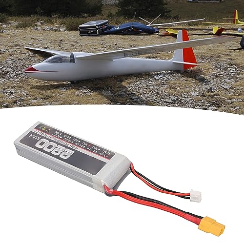 7,4 V 2S 2200 MAh 35 C LiPo-Akku, Hochleistungszellen, Langlebig und Stabil, Ideal für RC-Flugzeuge (XT60-Stecker)