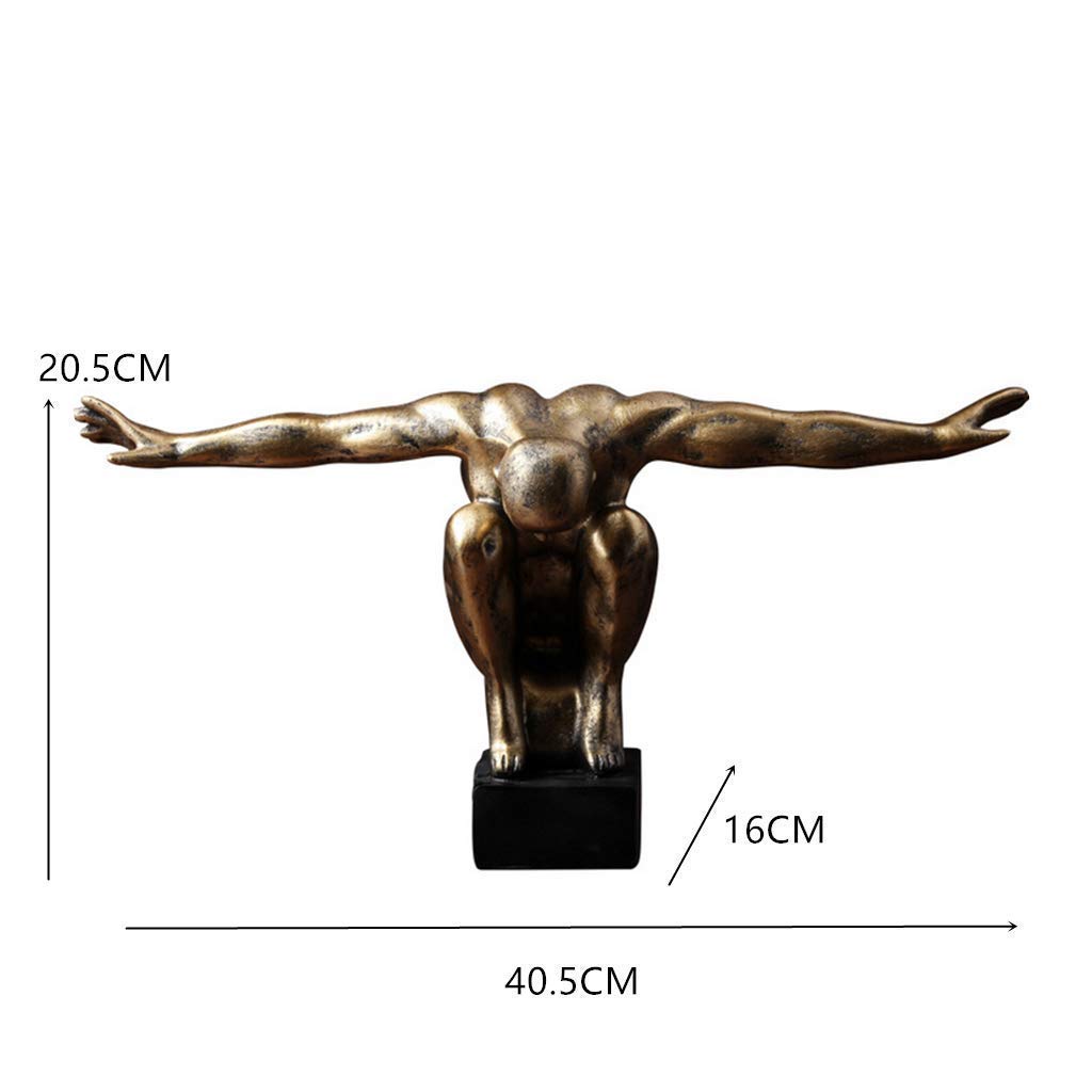 ZXQUEGF Statua Kolekcjonerski Pomysł na prezent Obiekt dekoracyjny Posągi sportowca Nowoczesna dekoracja domu z posągiem do nurkowania Akcesoria do dekoracji wnętrz z włókna szklanego Figurka