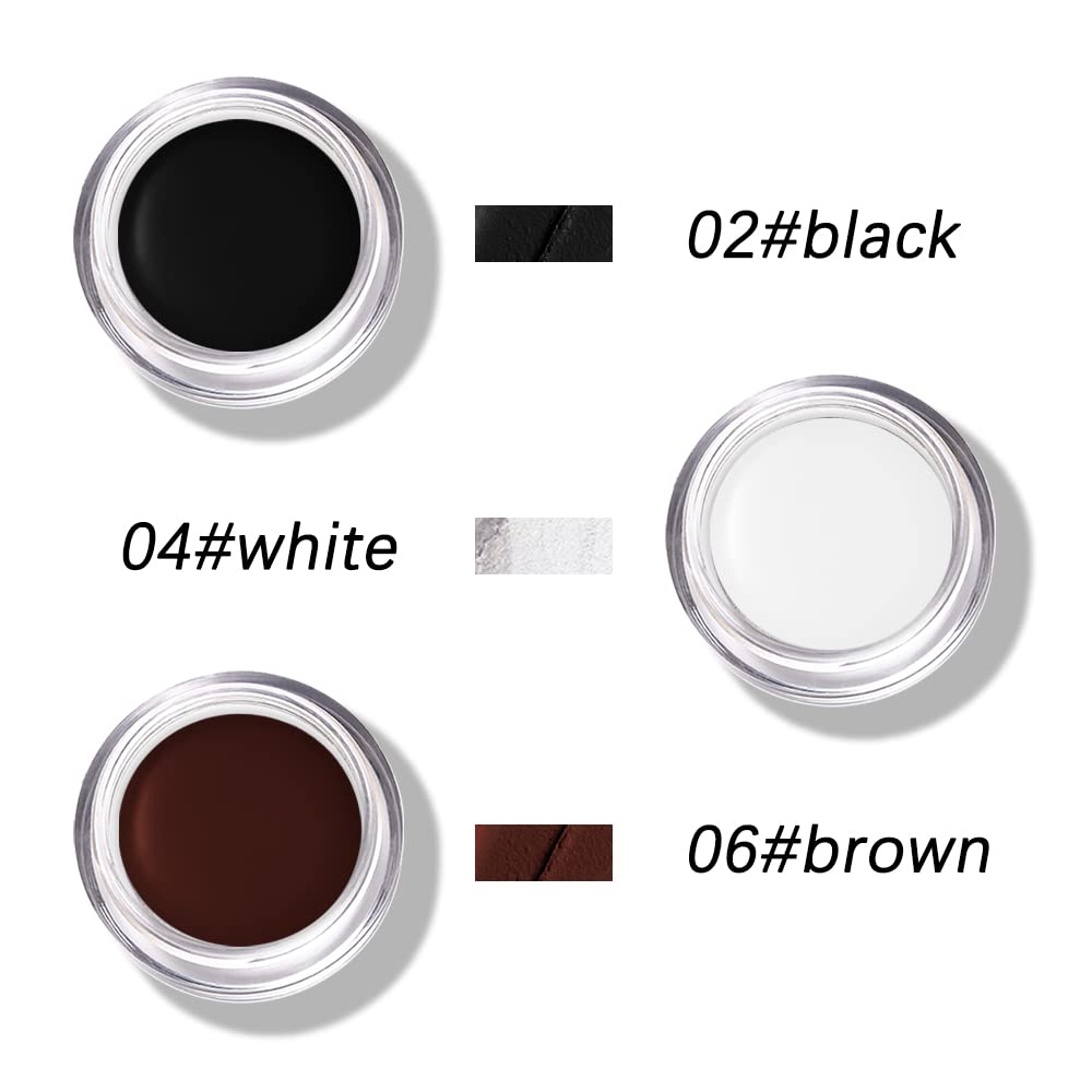 Erinde White Gel Eyeliner, Waterproof Long Lasting Cream Eyeliner Gel Pot - Image 2