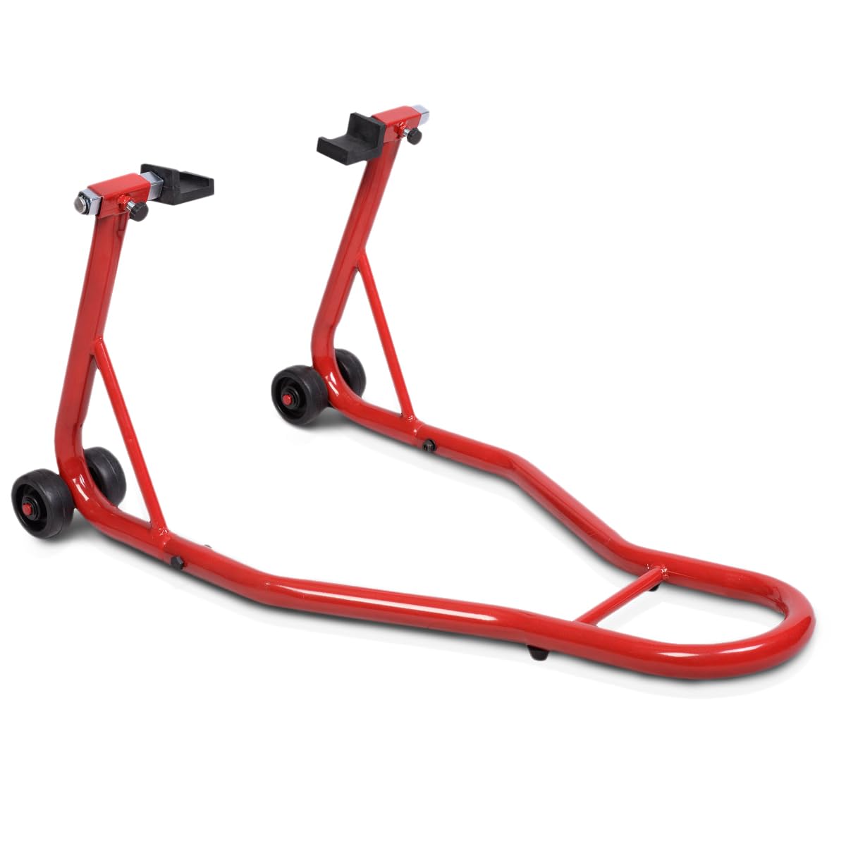 SOARS Caballete Trasero, Gato de Moto con Capacidad de Carga de hasta 400 kg, Caballete de Montaje de Acero, Ayuda de Montaje, Caballete de Rueda Trasera (Rojo)