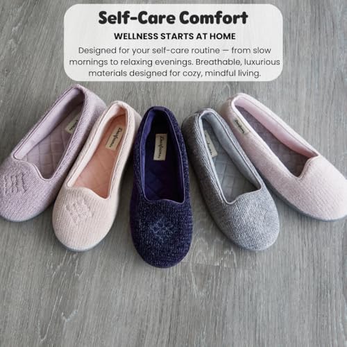 Dearfoams Women's Rebecca Chenille Closed Back Slipper 6