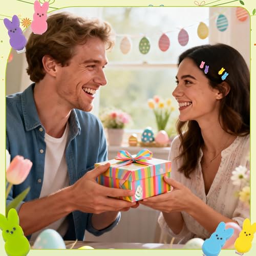Pinzas para cabello mini con diseño de conejo de Pascua miniatura 6