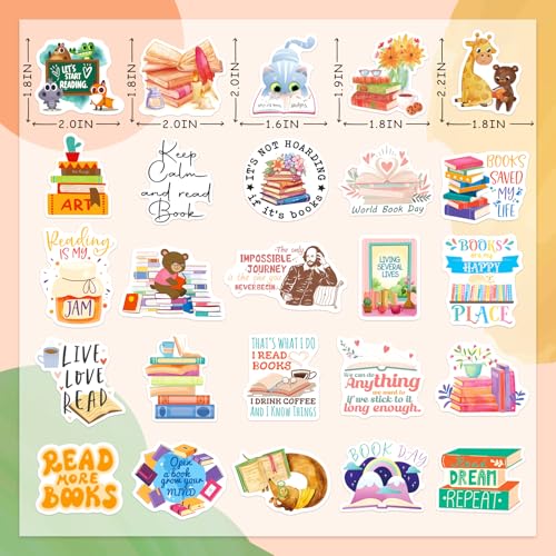 200PCS Book Stickers for Kids, Bookish Reading Decals Bulk Pack - Image 3