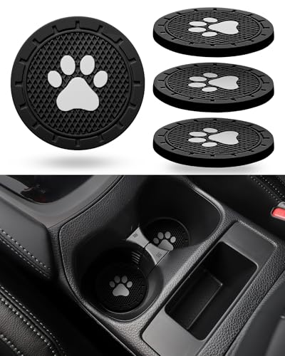 Portavasos para auto silicona huella 4 unidades negro miniatura 1