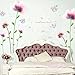 Romántico flor rosa dormitorio sala de estar sofá TV Fondo cálido habitación de matrimonio pegatinas decorativas de pared pegatinas de vinilo