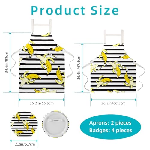 Tablier de cuisine chic multicolore à rayures lot de 2 - 2