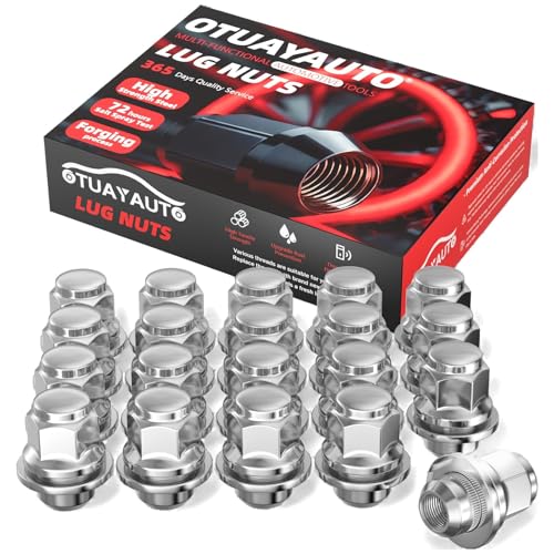 Image of OTUAYAUTO M12x1.25 OEM Lug Nuts - Replacement for 2002-2025 Nissan Altima, 2008-2025 Rogue, 2012-2025 Pathfinder, 2006-2025 Sentra, 2020-2025 Kicks, 2010-2025 Leaf, 20PCS Chrome Factory Style Lug Nuts