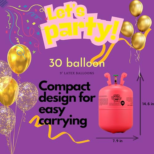 Monster Gas 7L Helium Tank For Balloons At Home, Balloon Helium Tank Up To 30 Latex Balloons, Small Helium Tanks - Image 3