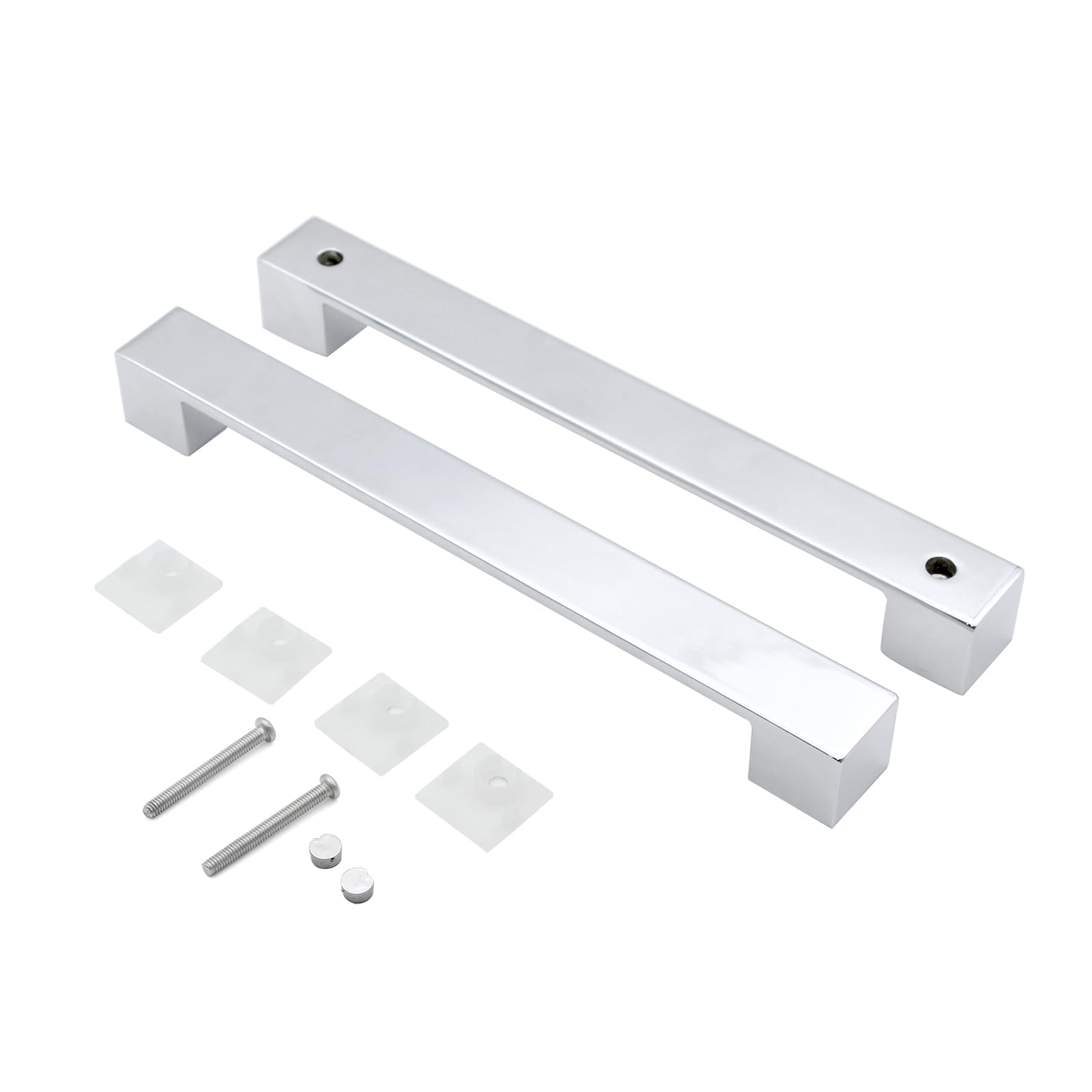 1 pieza manija cuadrada de cristal cromado para puerta de ducha 190mm de agujero a agujero central resistente 225mm de largo manija para puerta de ducha para mampara de ducha, sala de ducha