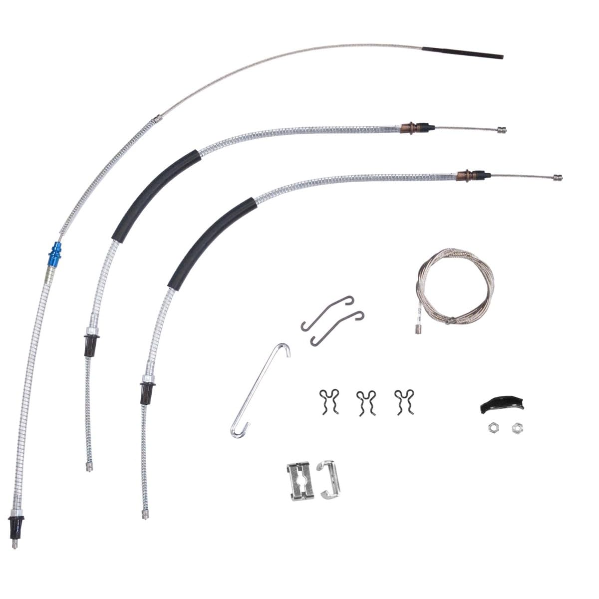 Inline Tube Compatible with 1968-72 Chevrolet Chevelle, 1970-72 Monte Carlo T-350 Manual Transmission Complete Parking Brake Cable Kit OE