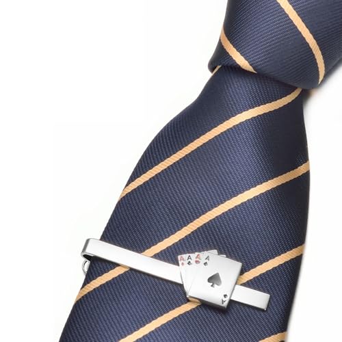 Fun Tie Clips for Men Unique Silver Black Gold Cute Poker Pearl Rose Airplane Tie Bar Clip Party Wedding Holiday Novelty Jewelry with Box3