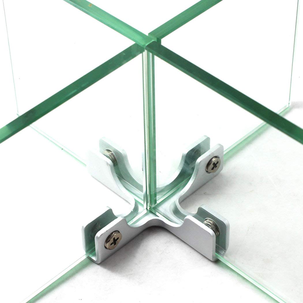 Hordion 12 Pack Square Glass Clamp Brackets - Aluminum Alloy Shelf Clips For 5-8mm Thick Glass, Black