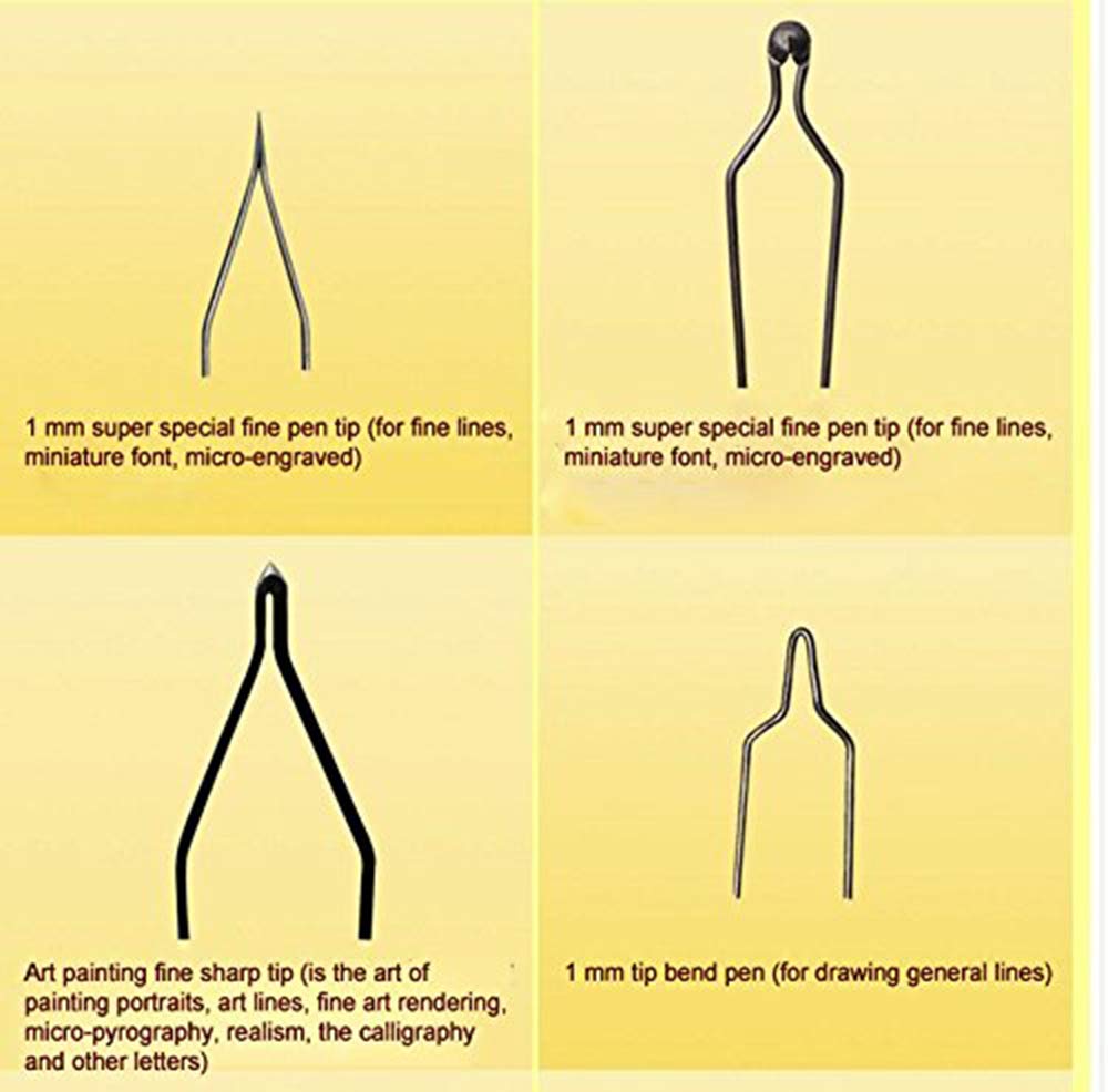 Eleoption 50W 1 mm Pyrography Wire Tips 2 Sets of 10 Tips with 3 Extra Pyrography Tips - Image 2