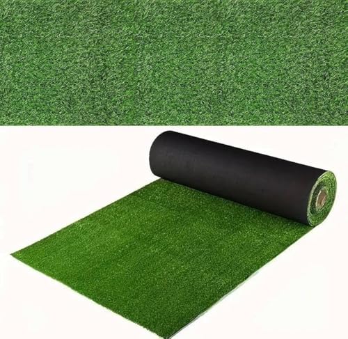 MOMENT 30MM Realistic Artificial Grass Rug Indoor Outdoor, Dog Grass Mat with Drainage Holes and Replacement Artificial Grass Turf, Fake Grass for Garden Lawn Landscape Balcony Decoration[100*100CM]