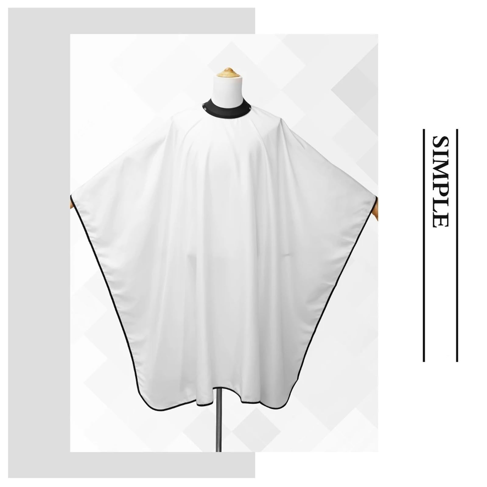 Capo Barbiere 4 Pezzi Collare in Silicone Fibbia Salone da Barbiere Grembiule da Parrucchiere Mantelle da Barbiere Cappotto in Stoffa da Barbiere Impermeabile Strumenti da Barbiere(White)
