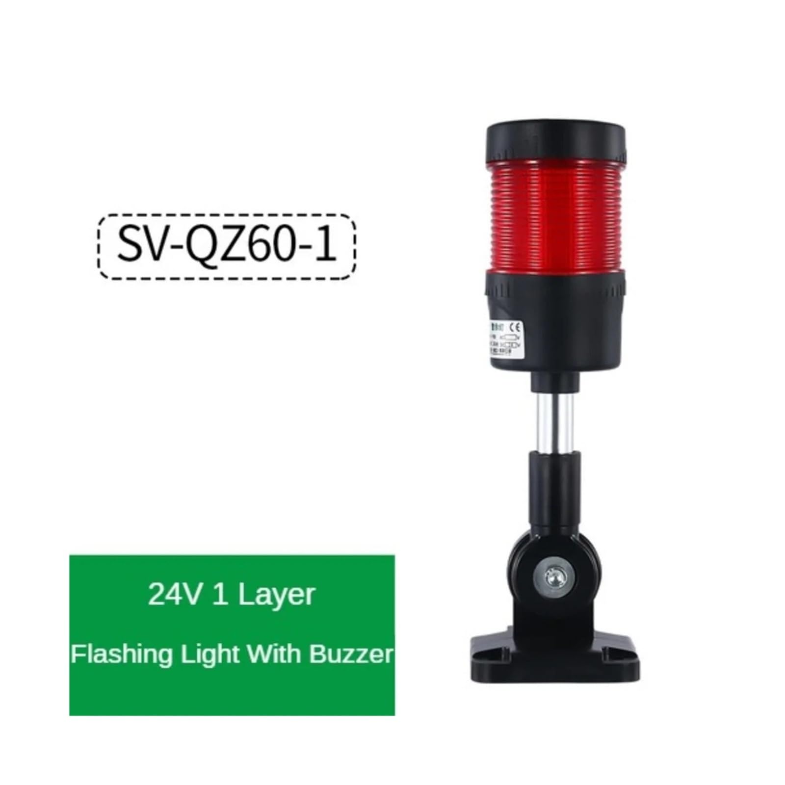 Luz de advertencia LED intermitente constante, lámpara de torre de señal con indicador de alarma de sirena de 1/2/3/4/5 capas for protección de seguridad de la máquina, 24V