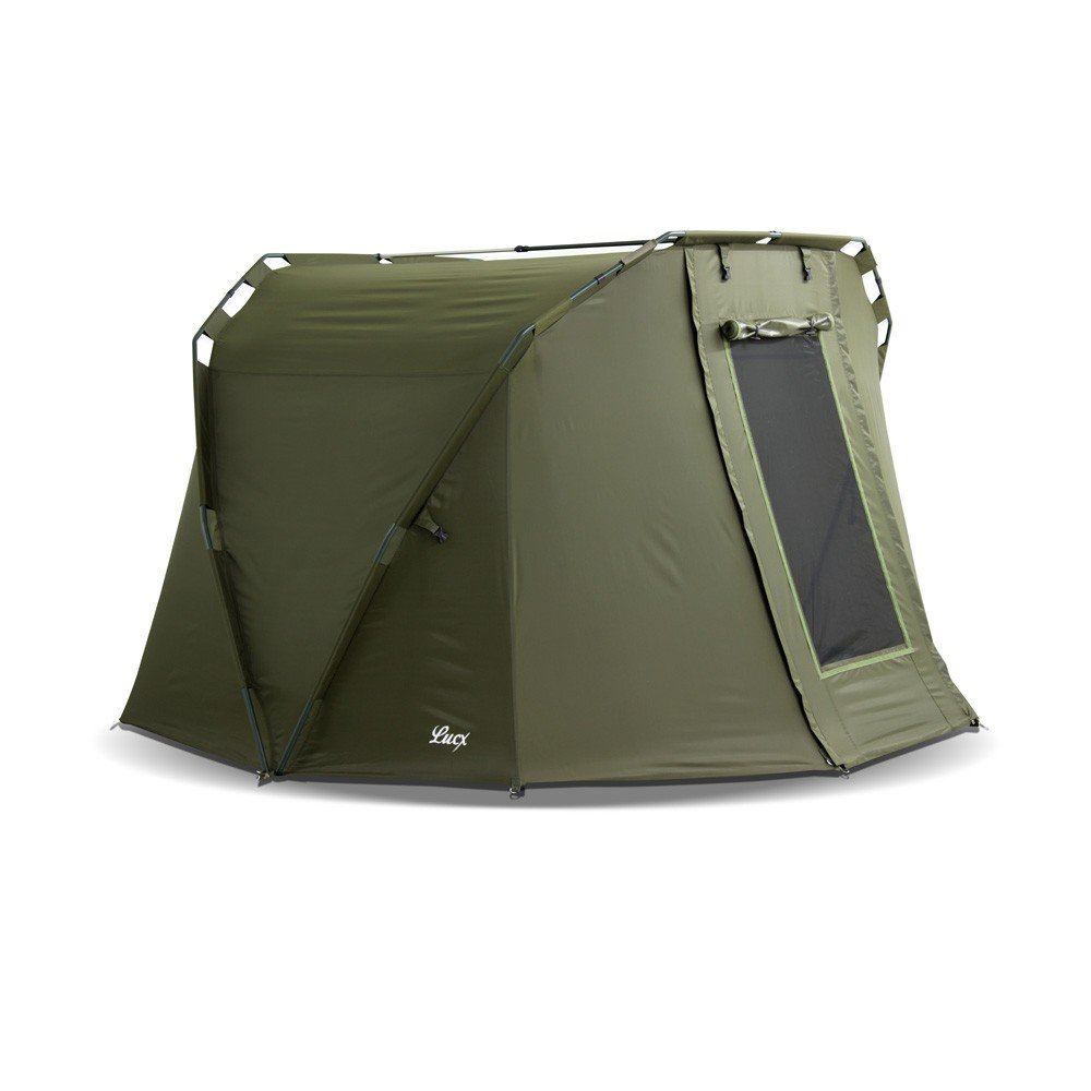 Lucx Caracal Bivvy + Winterskin 1 bis 2 Mann Angelzelt + Überwurf 2 Personen Karpfenzelt + Overwrap Angler Zelt Carp Dome + Skin 10.000mm Wassersäule