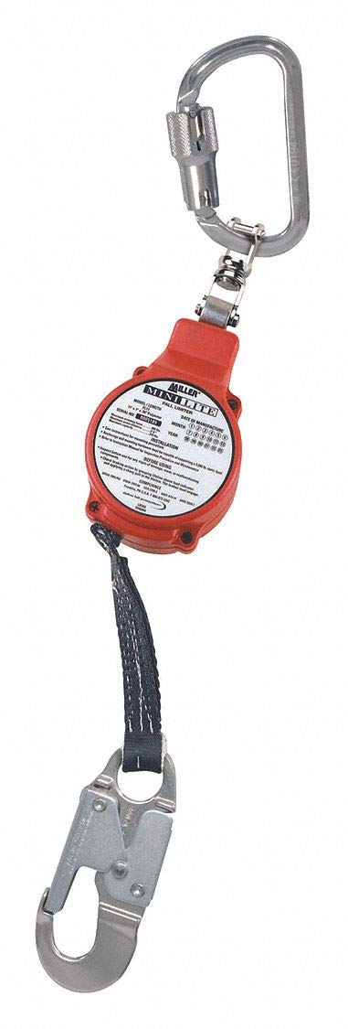 Miller by Honeywell MiniLite 11-Foot Personal Fall Limiter with Steel Carabiner and Snap Hook, 310 lb. Capacity (FL11-1-Z7/11FT)