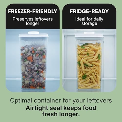 Image of iChewie - BopTop (1pc - Spaghetti /Cereal) Airtight Food Storage Container - Mechanical Silicone Seal Canister - BPA-Free - 3.3Qt