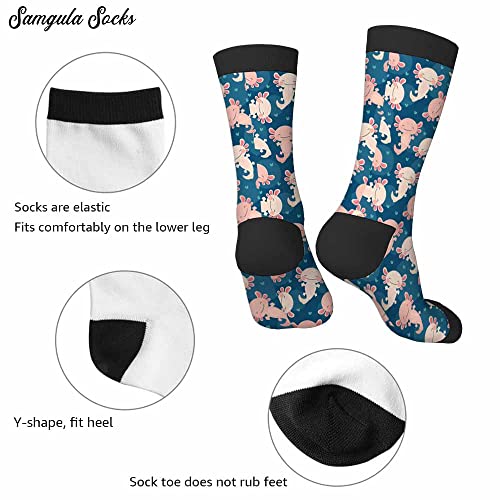 Image of Crew Socks for Woman Size 6-8 Tropical Wildlife Bright Teal Girls Socks