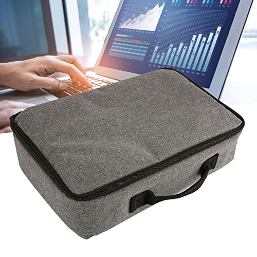 Funda para proyector de nailon gris, 13,6 x 7,9 x 4 pulgadas, con bolsillos internos, para proyectores portátiles, resistente, bolsa de transporte y accesorios miniatura 4