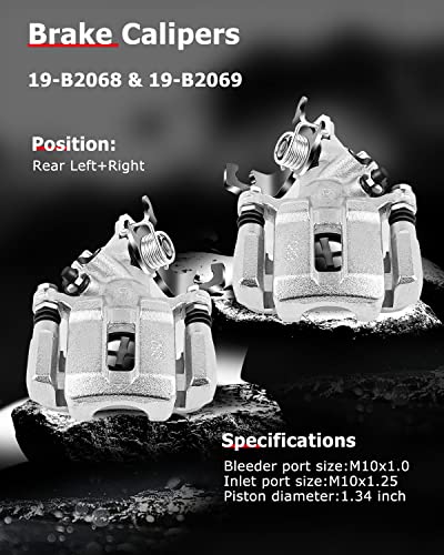 Image of cciyu 19-B2069 19-B2068 Rear Left & Right Brake Calipers Assembly w /Bracket 2004-2008 For Acura For TSX,1998-2007 For Honda For Accord