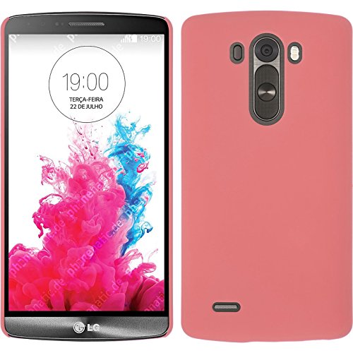 PhoneNatic Funda Rígida Compatible con LG G3   Goma Rosa   Cover Cubierta + Protector de Pantalla